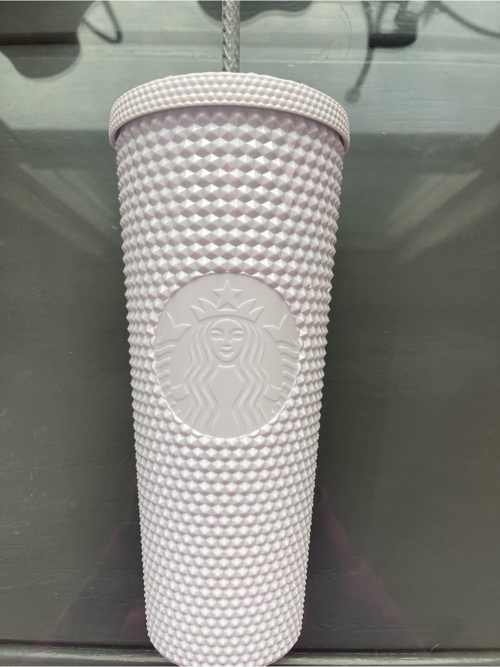 Tall 24oz Starbucks Textured White Studded Tumbler with Straw - White